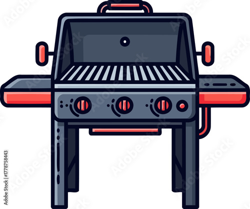backyard bliss sleek grilling station invites delicious meals and unforgettable gatherings, isolated on transparent background