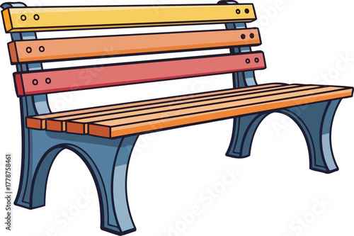 bright urban oasis a playful bench inviting moments of relaxation and connection, isolated on transparent background