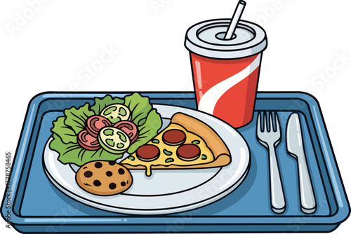 cafeteria classic comfort food meets freshness on a readytoserve plate, isolated on transparent background