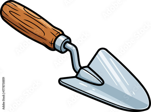 digging dreams a simple cartoon trowel for nurturing new beginnings and vibrant growth, isolated on transparent background