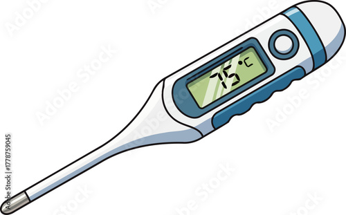 digital precision modern thermometer reveals critical temperature for health and environment, isolated on transparent background