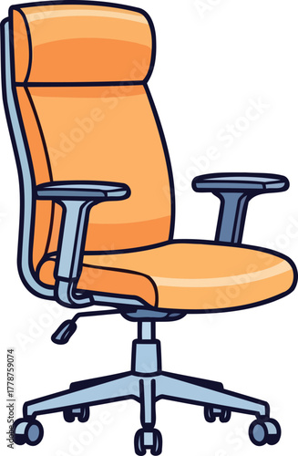 dynamic orange seating propelling productivity and comfort in any modern work environment, isolated on transparent background