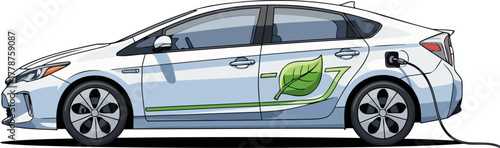 embracing clean energy a modern electric car charges, paving the way for a greener tomorrow, isolated on transparent background