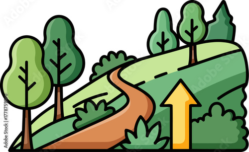 embarking on growth an upward journey through natures promising, verdant landscape, isolated on transparent background