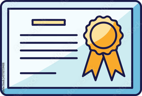 honoring accomplishment an official certificate marking milestones and earned recognition, isolated on transparent background