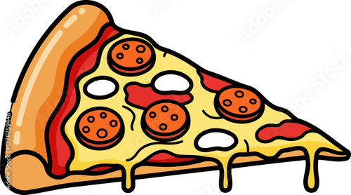 joyful bite vibrant pepperoni pizza, dripping with cheese, inviting instant gratification, isolated on transparent background