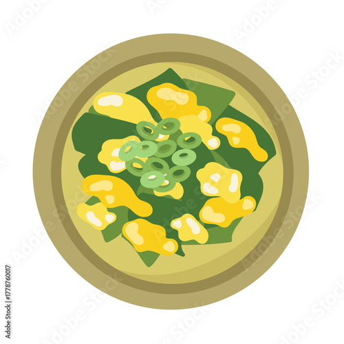 ワカメと卵スープ　イラスト