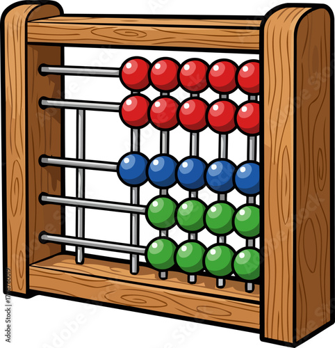 timeless calculation vibrant abacus beads igniting early math and cognitive skills, isolated on transparent background