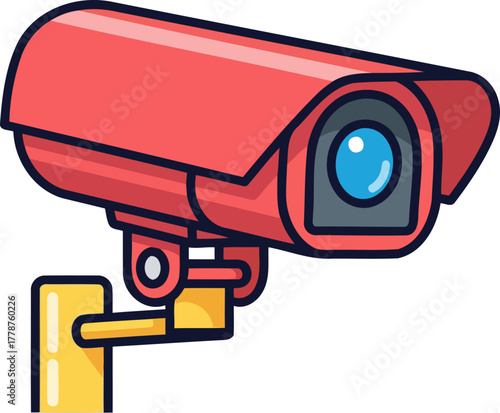 vigilant red eye constant security monitoring for ultimate peace of mind, isolated on transparent background