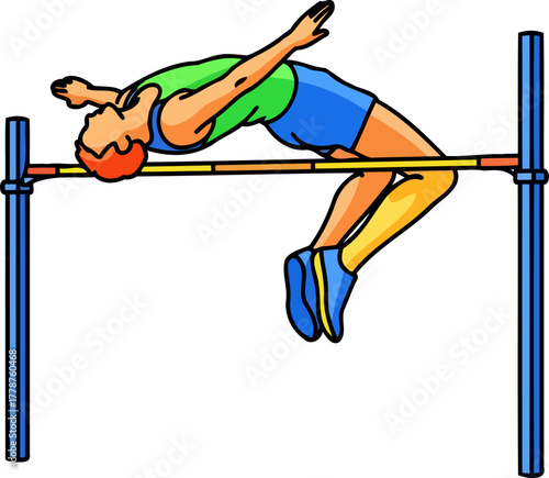 athlete defies gravity, soaring over the bar to achieve new heights, isolated on transparent background