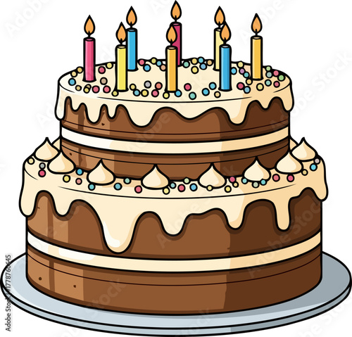 celebrations heartbeat a tiered cake aglow, igniting moments of pure joy, isolated on transparent background