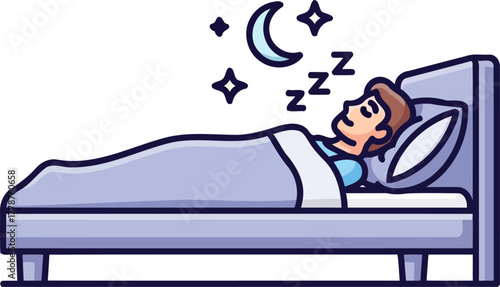 calm nights repose finding perfect peace and rejuvenation in deep sleep, isolated on transparent background