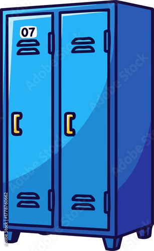 campus comfort bright blue lockers guarding personal treasures and school day secrets, isolated on transparent background
