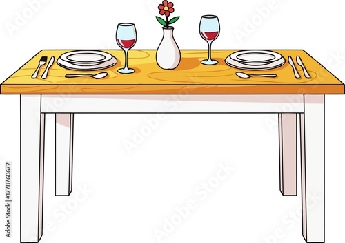 cherished connections a beautifully set table invites intimate dining moments, isolated on transparent background