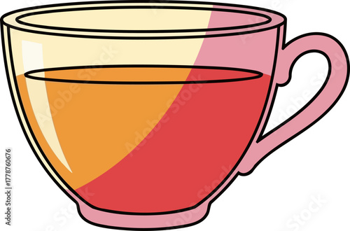 cheery liquid art a vibrant cartoon cup of refreshing daily joy, isolated on transparent background