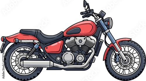 crimson cruiser embracing the open road with timeless style and unbridled freedom, isolated on transparent background