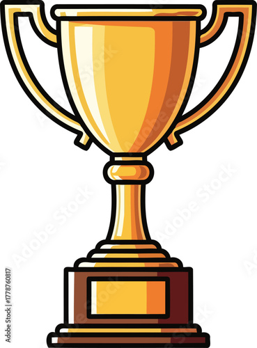 crowning achievement golden trophy symbolizes victory, excellence, and relentless pursuit of greatness, isolated on transparent background