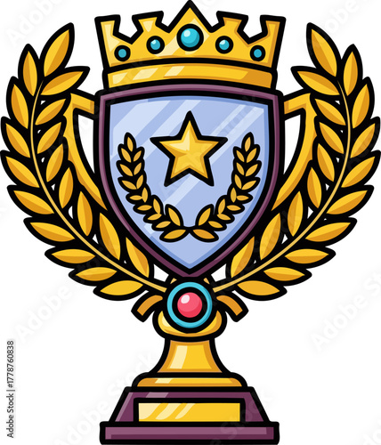 crowning glory the emblem of victory and elite achievement, isolated on transparent background
