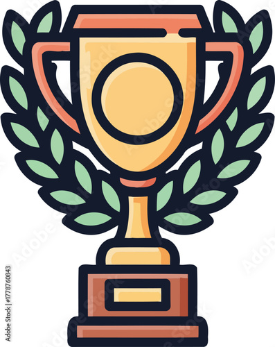 crown of victory trophy icon for ultimate success and inspiring future triumphs, isolated on transparent background