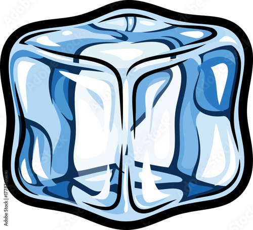 crystal chill essential cube delivering instant refreshment and crisp coolness, isolated on transparent background