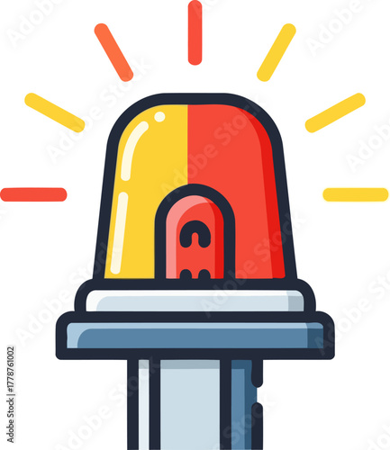 dynamic signal flash urgent alert beacon for critical situations and immediate action, isolated on transparent background