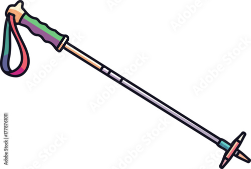 dynamic slope supporter a colorful guide for active winter sports enthusiasts, isolated on transparent background