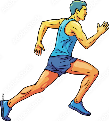 dynamic sprinters stride embracing the race with unyielding energy and purpose, isolated on transparent background