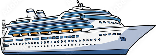 floating palace of leisure embark on a grand ocean adventure with style, isolated on transparent background