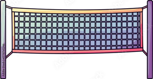 game divider vivid illustrated net awaiting playful competition and summer fun, isolated on transparent background