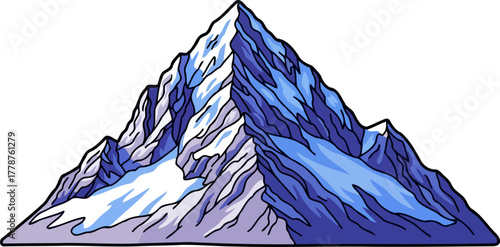frozen sentinel towering peaks and icy slopes define wilderness majesty, isolated on transparent background