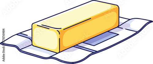 golden culinary essential unwrapped butter stick, ready to elevate your favorite recipes, isolated on transparent background