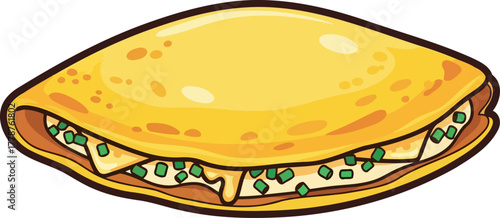 melted morning a golden folded savory treat, bursting with cheesy deliciousness, isolated on transparent background