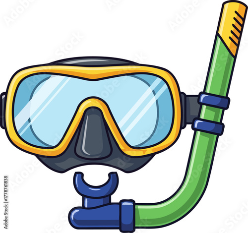 oceans eye view cheerful snorkel and mask for subaquatic fun, isolated on transparent background