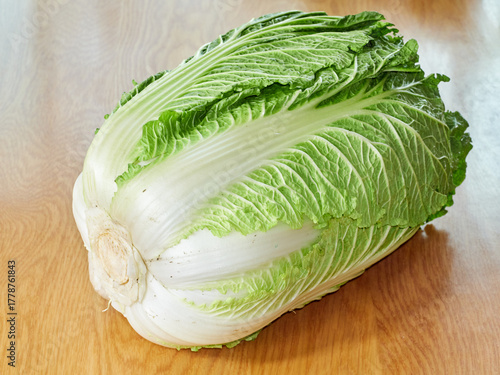 chinese cabbage on wooden background
