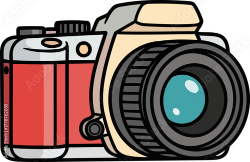 playful vintage camera capturing cherished moments with whimsical photographic flair, isolated on transparent background