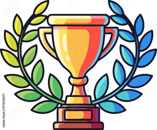 pinnacle of success vibrant trophy symbolizing ultimate achievement and championship honor, isolated on transparent background