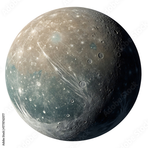 Jupiter moon callisto isolated on a transparent background png