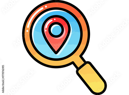 the quest begins magnifying your world to discover exact locations, isolated on transparent background