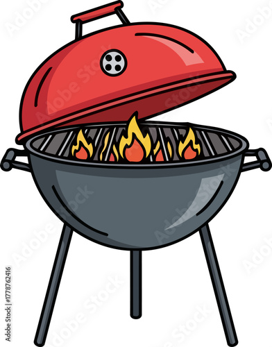 the heart of outdoor gatherings a blazing grill awaits flavorful backyard feasts, isolated on transparent background