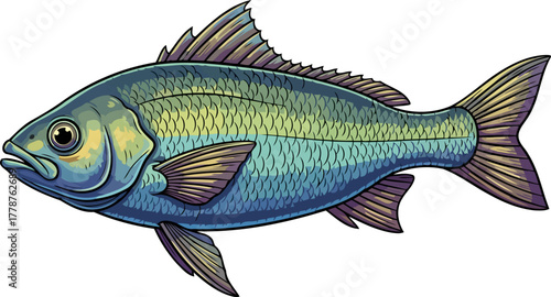 underwater gem a lively cartoon fish representing natures pristine beauty, isolated on transparent background