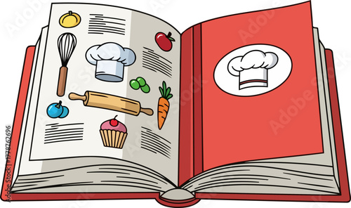 unlocking culinary adventures a vibrant cookbook guide to delicious kitchen creations, isolated on transparent background