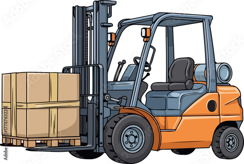 automated assistant guiding goods and optimizing warehouse flow for peak performance, isolated on transparent background