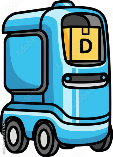 automated courier delivering tomorrows promises, one package at a time, isolated on transparent background