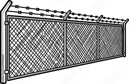 barricade of resolute division signifying security, exclusion, and protected territories, isolated on transparent background