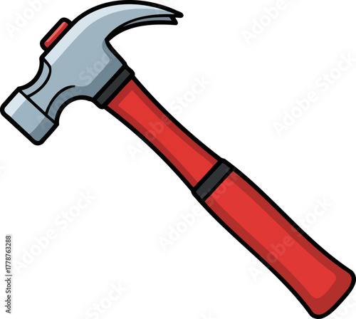 cartoon hammer power building, fixing, and crafting your projects with simple strength, isolated on transparent background