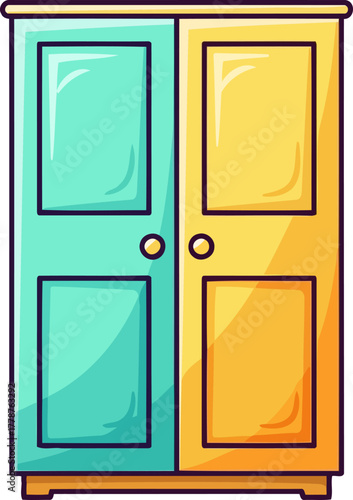 charming cabinetry exploring vibrant choices and organized possibilities within a playful space, isolated on transparent background