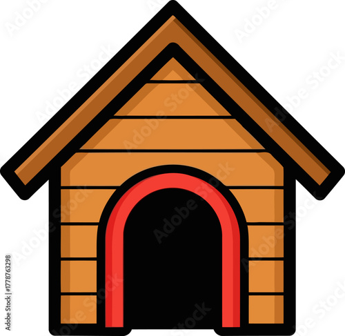 charming canine abode a universal graphic icon for pet care and shelter, isolated on transparent background