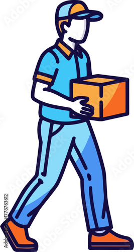 dedicated dispatch reliable courier expert delivering essential goods with speed, isolated on transparent background