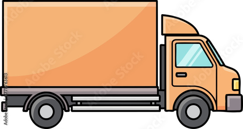 delivering joy and goods cartoon truck symbolizes efficient logistics and modern transit, isolated on transparent background