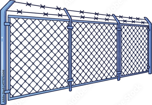 defined limits a visual metaphor for security, containment, and restricted access, isolated on transparent background